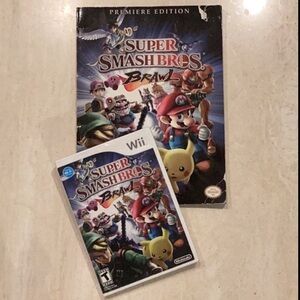 Super Smash Bros Brawl Nintendo Wii Game & Strategy Guide Lot Of 2